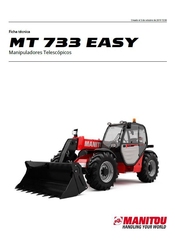 Fiche technique Manitou MT733 EASY 75D
