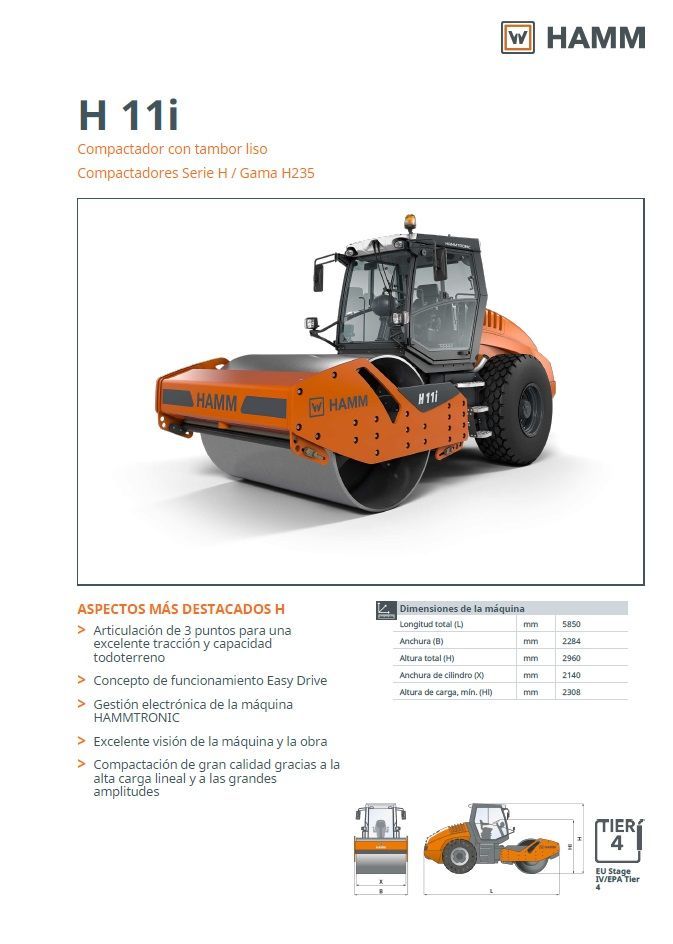 Hamm H11i Technical Datasheet