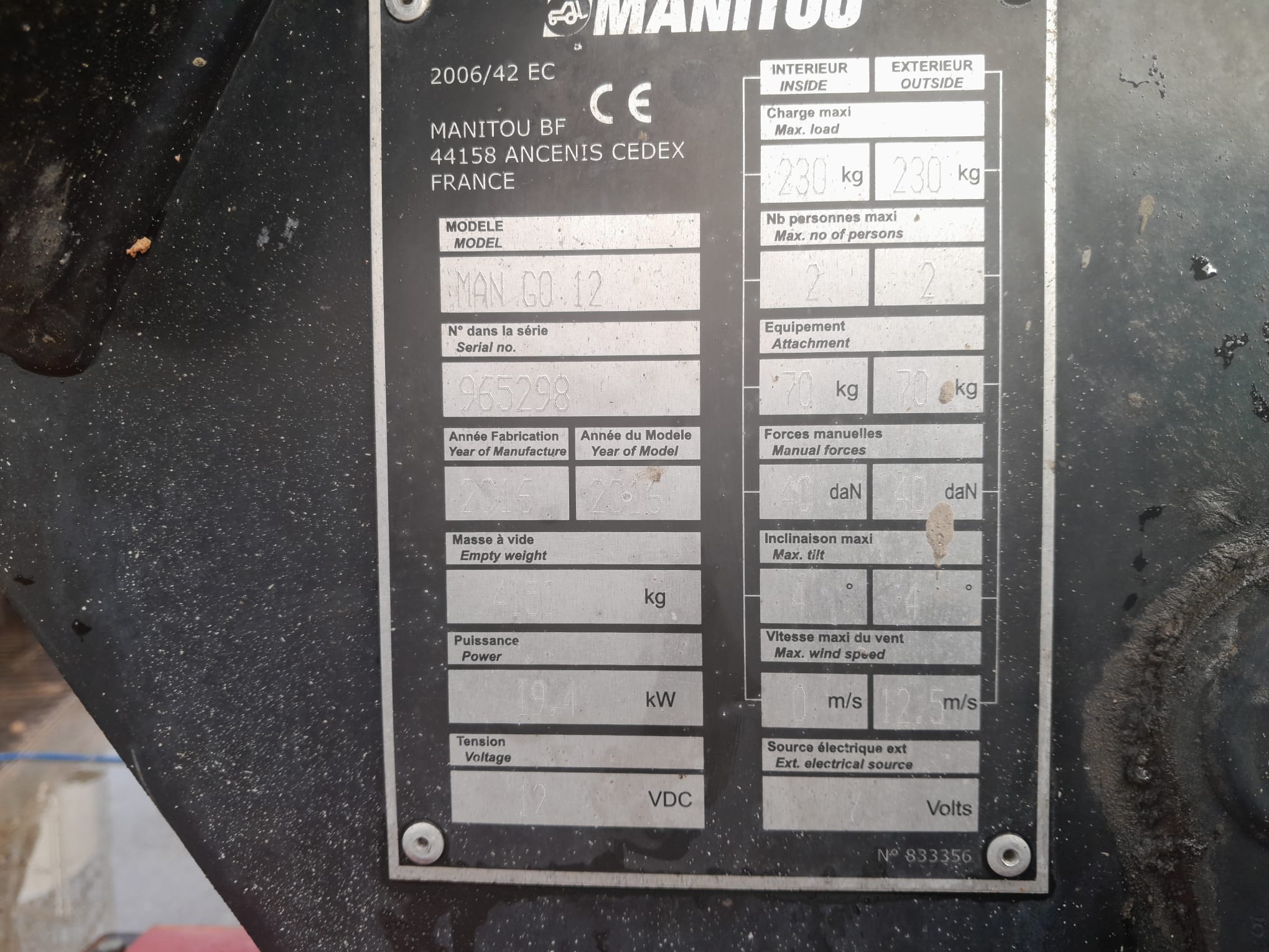 MANITOU MAN GO 12